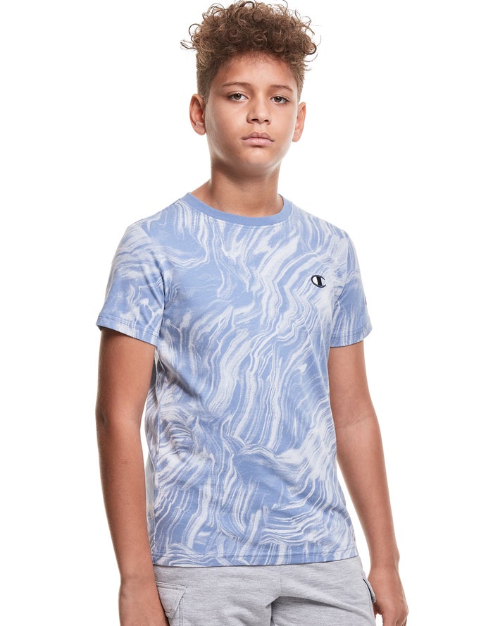 Camiseta Champion Niño - Marble Dye Print ( Azules Claro ) 4609125-PI